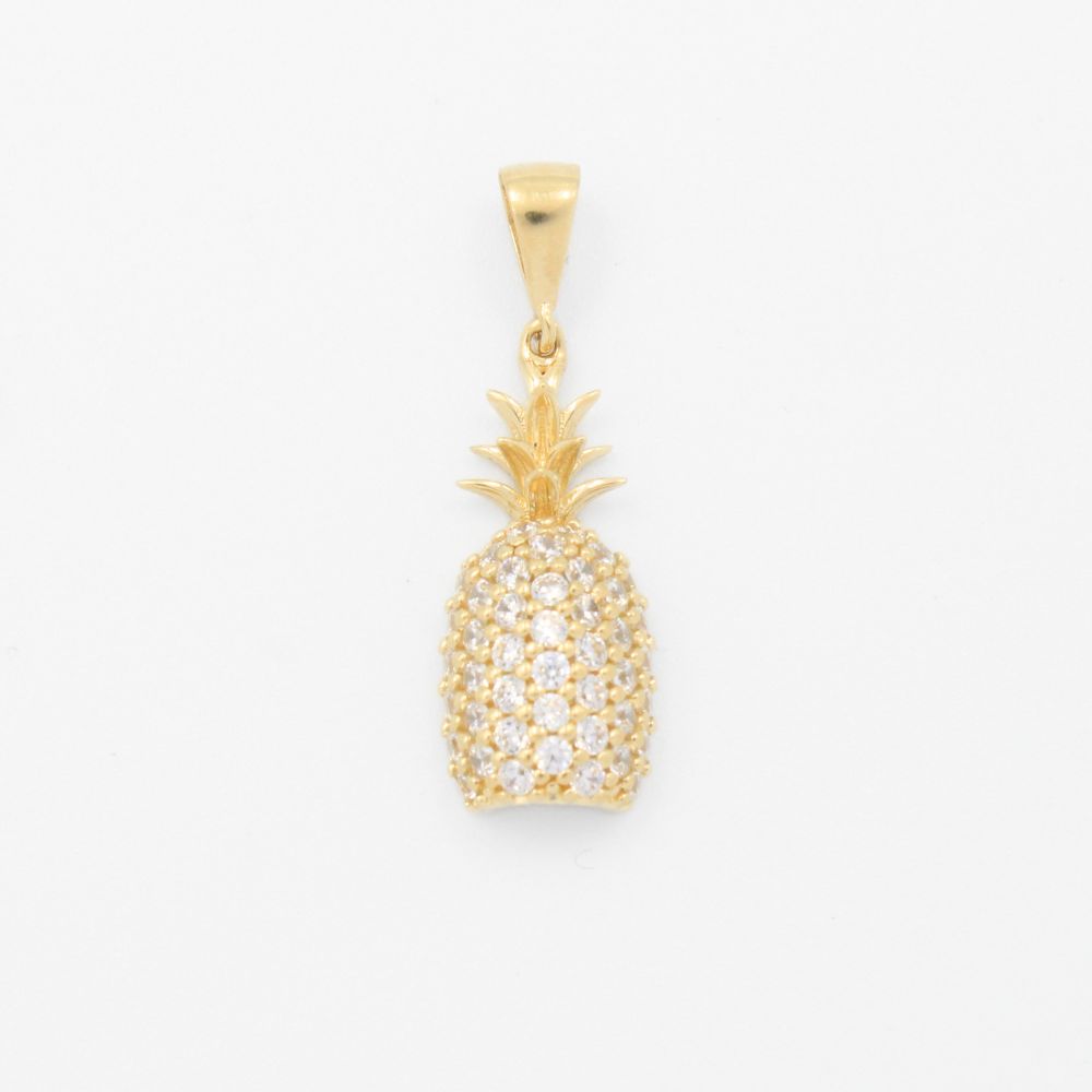Dije de Oro 14k con Diseño de Piña Brillante mod. 9126