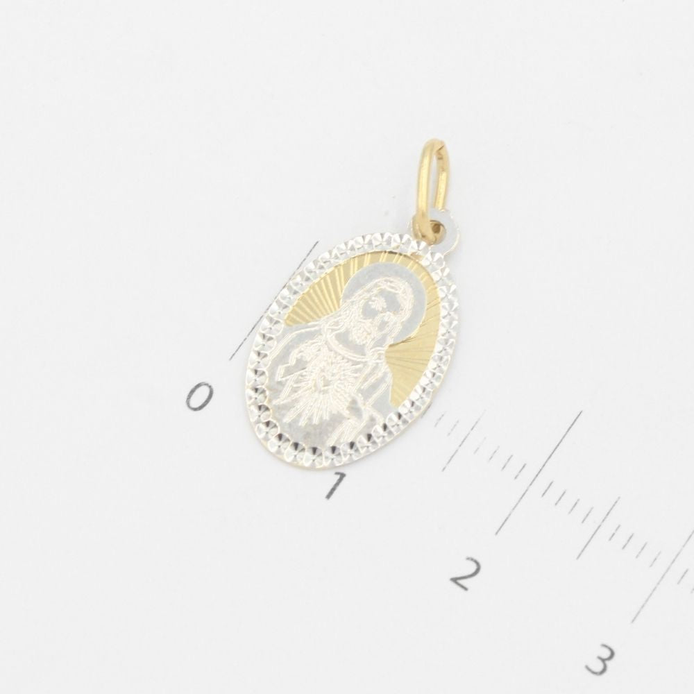 Medalla de Oro 14k Sagrado Corazón con Diamantado mod. 9520