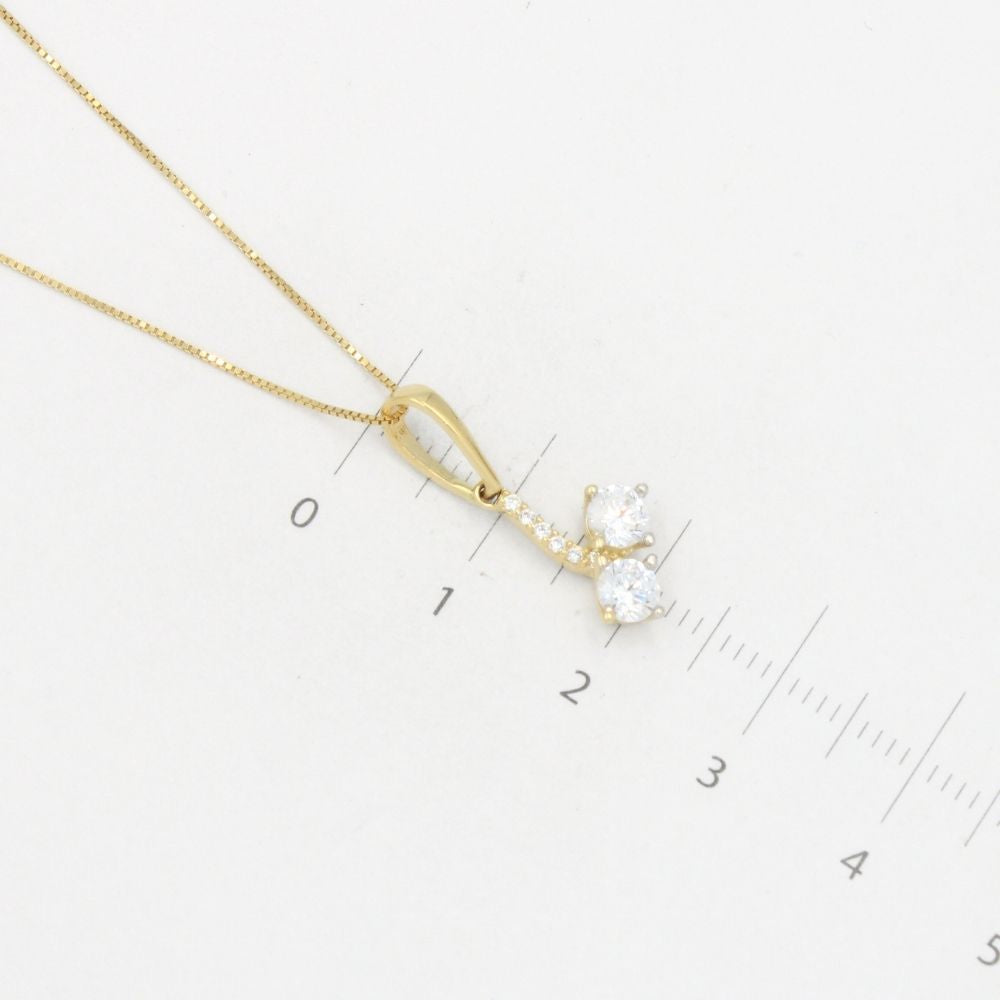 Coordinado de Oro 14k Diseño Fino con Zirconias Brillantes mod. 8594