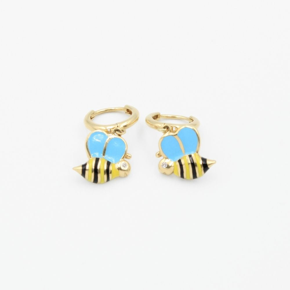 Coordinado de Oro 14k Diseño de Abeja con Zirconias mod. 8978