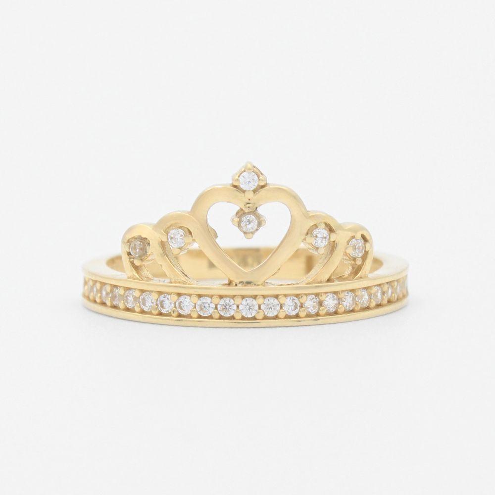 Anillo XV Años de Oro 14k  con Diseño de Corona de Corazón  mod. 9555