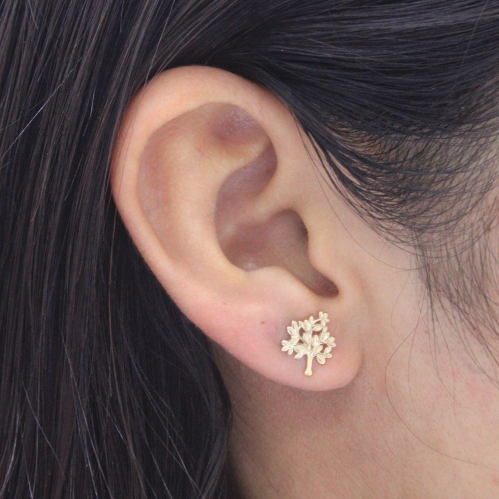 Arete de Oro 14k Árbol de Vida mod. 9356