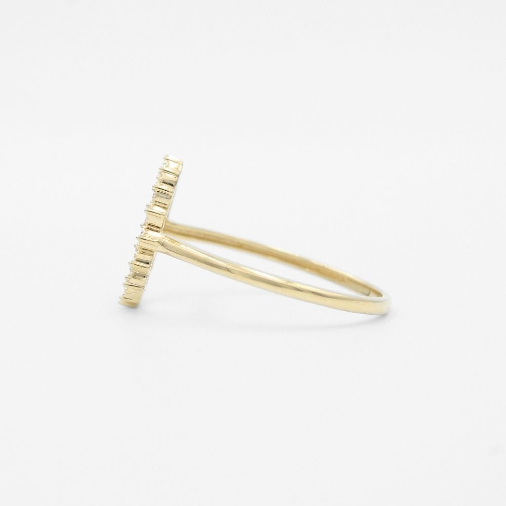 Anillo de Oro 14k Frente Circular Incrustado con Zirconias de Colores mod. 9586