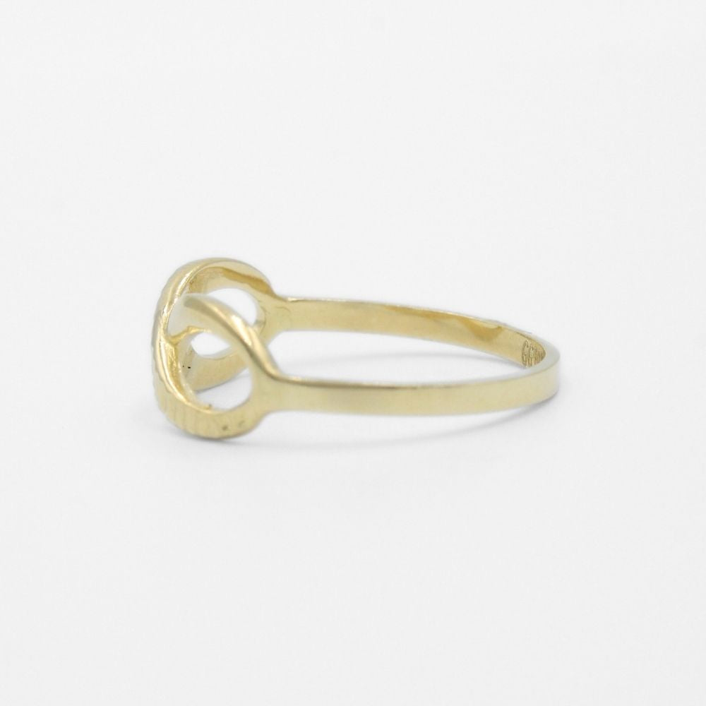 Anillo de Oro 14k Infinito con Diseño Martillado mod. 9730