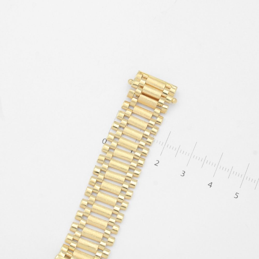 Pulsera de Oro 14k Plus Hueco con Aro y Pantera Incrustada con Zirconias Finas mod. 9383