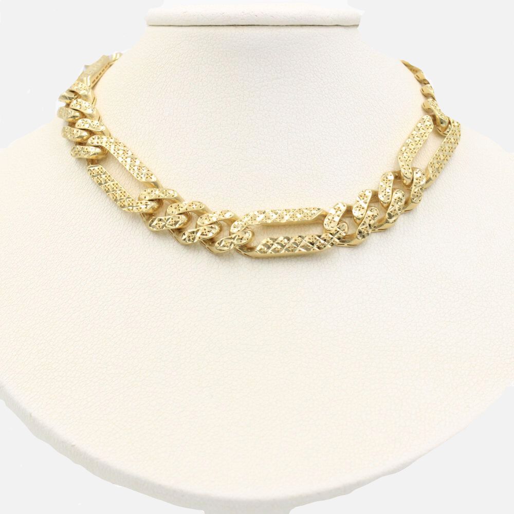 Cadena Monaco Chain 14k Modelo Figaro Flex Hueco con Broche Flex mod. 9024