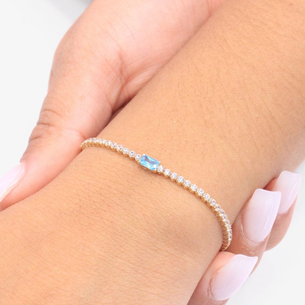 Pulsera de Oro 14k de Tejido de Tenis mod. 9011