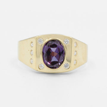 Anillo de Oro 14k con Zirconia Color Morado mod. 8321