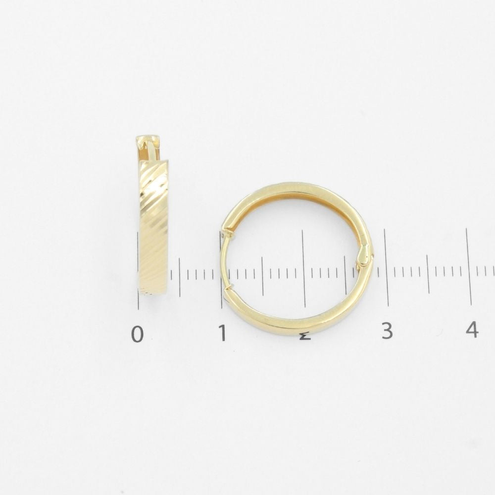 Grapa de Oro 14k Diseño Hueco con Diamantado Fino de Estilo Diagonal mod. 9618