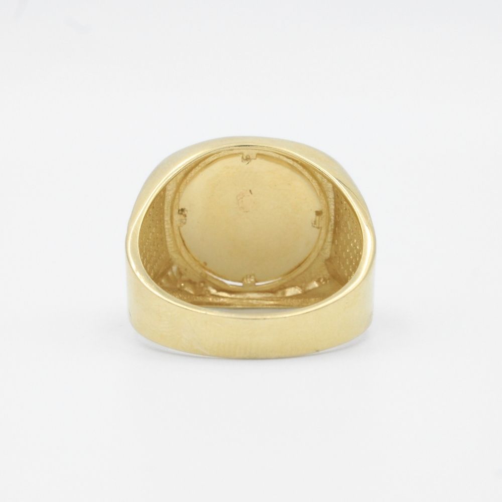 Anillo de Oro 14k Modelo de Corona con Diseño Diamantado e Incrustado con Zirconias mod. 9455