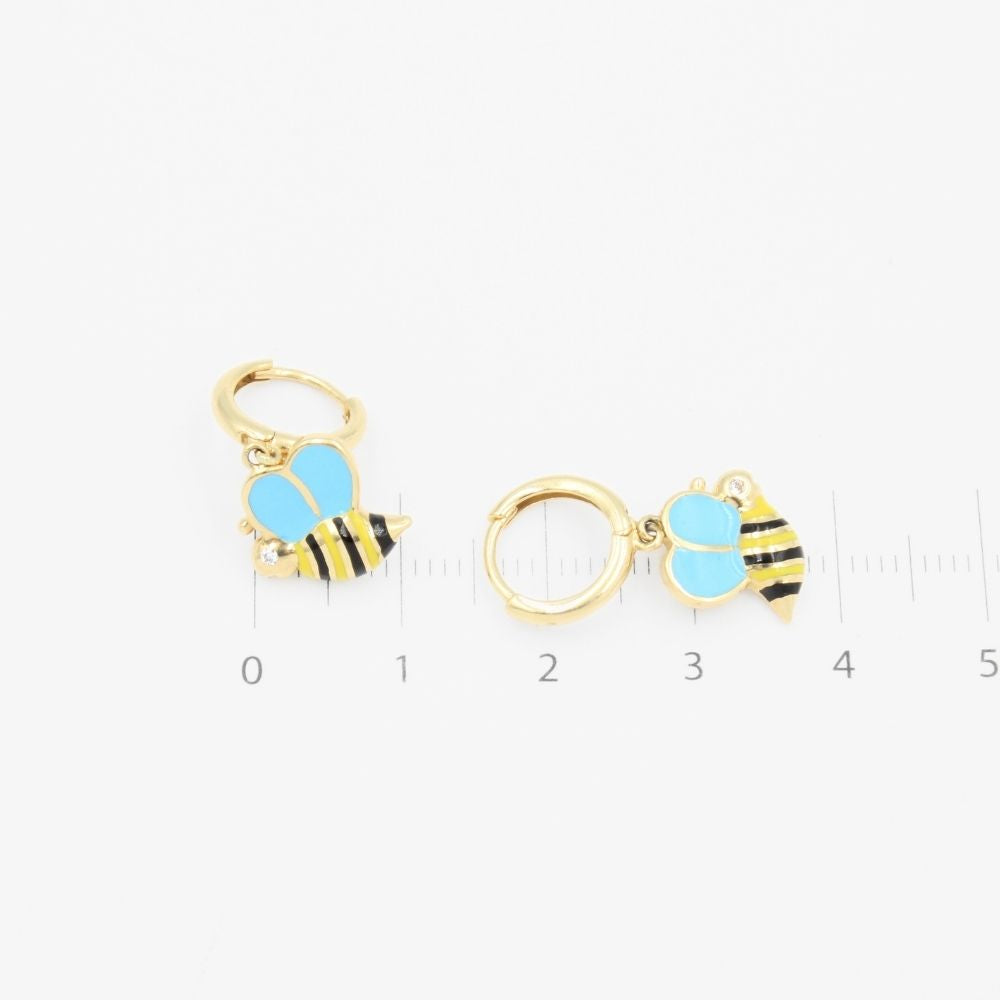 Coordinado de Oro 14k Diseño de Abeja con Zirconias mod. 8978