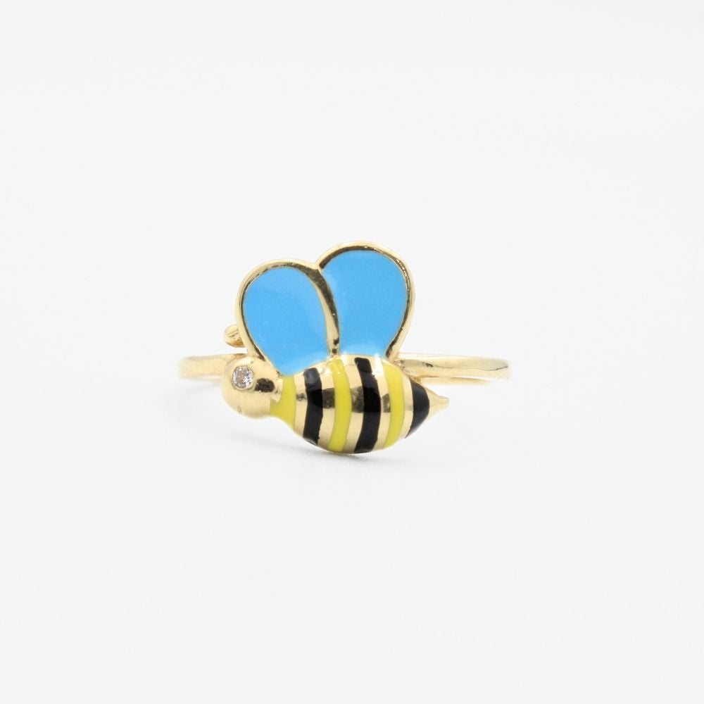 Coordinado de Oro 14k Diseño de Abeja con Zirconias mod. 8978