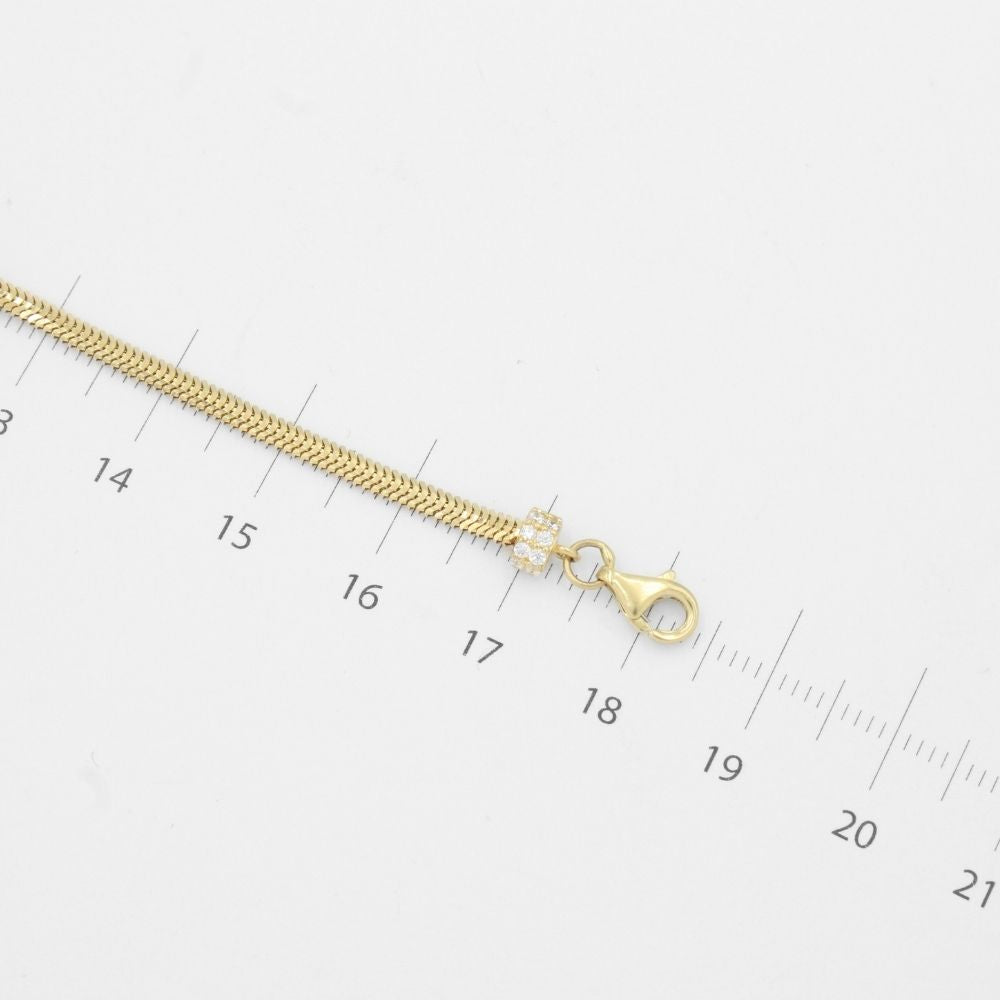 Pulsera de Oro 14k Diseño Especial con Esferas de Zirconias y Charm de Estrella mod. 9693
