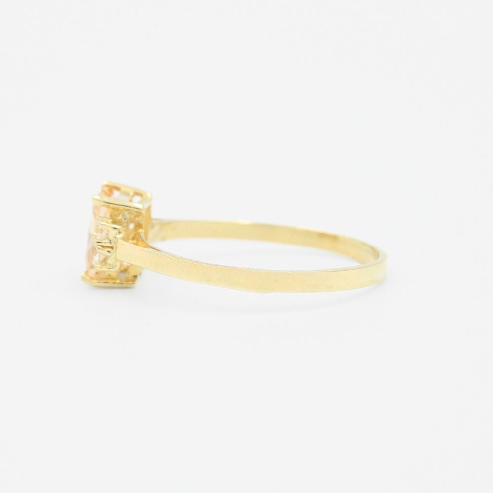 Anillo de Oro 14k Incrustado de Zirconia Cuadrada Brillante mod. 9197