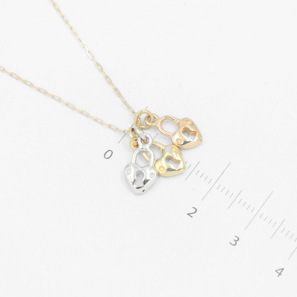 Gargantilla de Oro 14k con Triple Corazón Hueco en Forma de Corazón mod. 8577