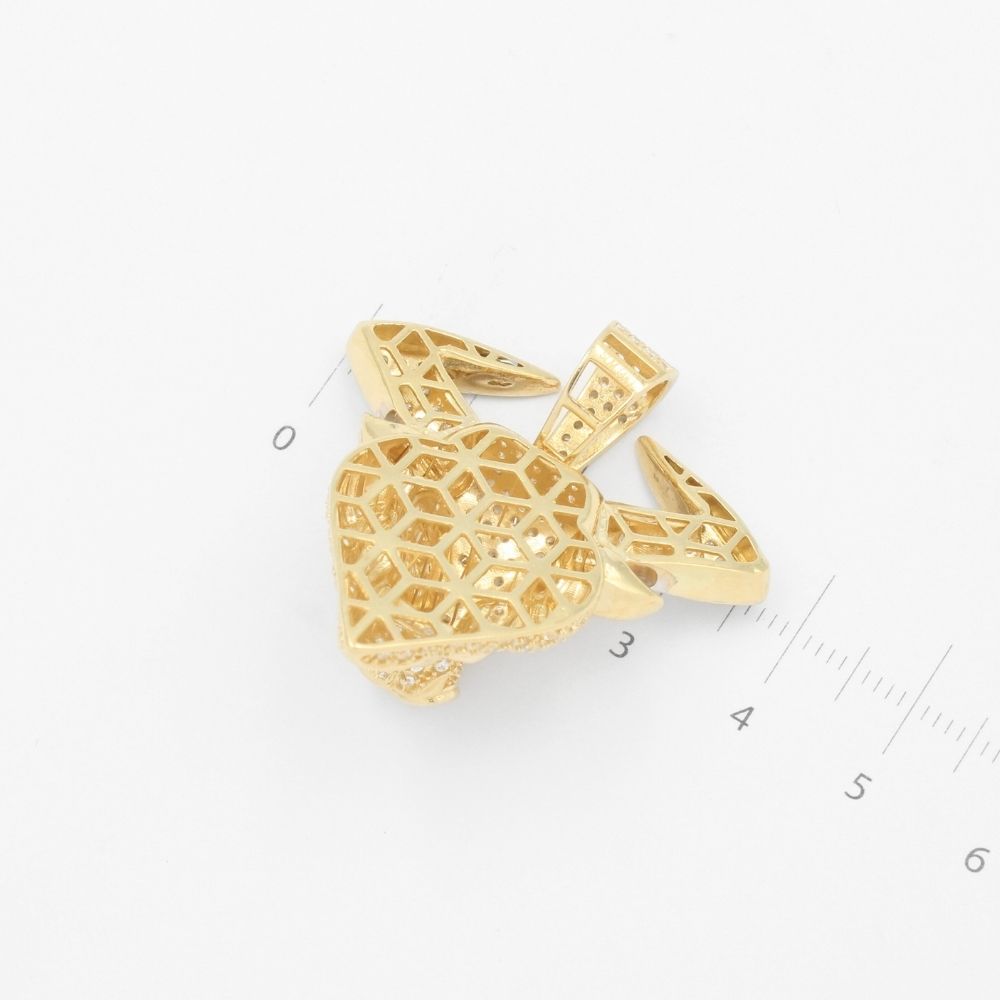 Dije de Oro 14k Diseño de Toro Incrustado de Zirconias mod. 9478