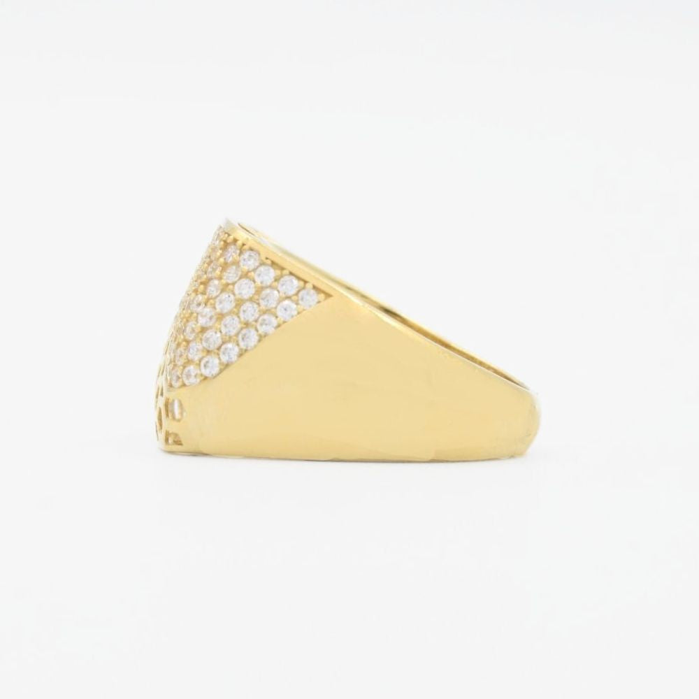 Anillo de Oro 14k Hueco Estilo Chunky en Forma Hexagonal mod. 9076
