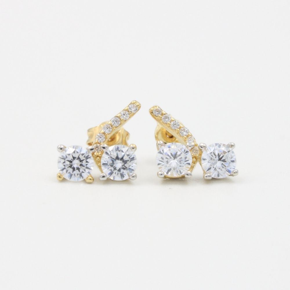 Coordinado de Oro 14k Diseño Fino con Zirconias Brillantes mod. 8594
