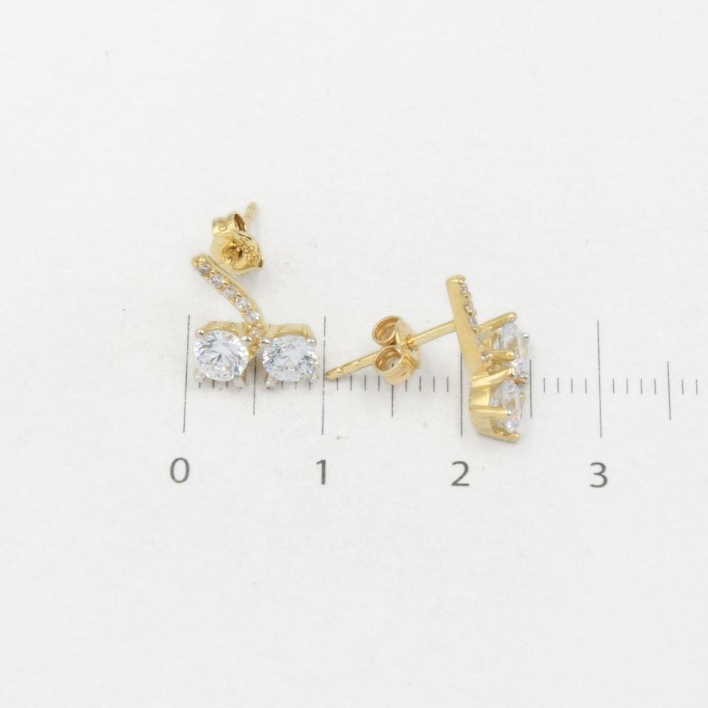 Coordinado de Oro 14k Diseño Fino con Zirconias Brillantes mod. 8594