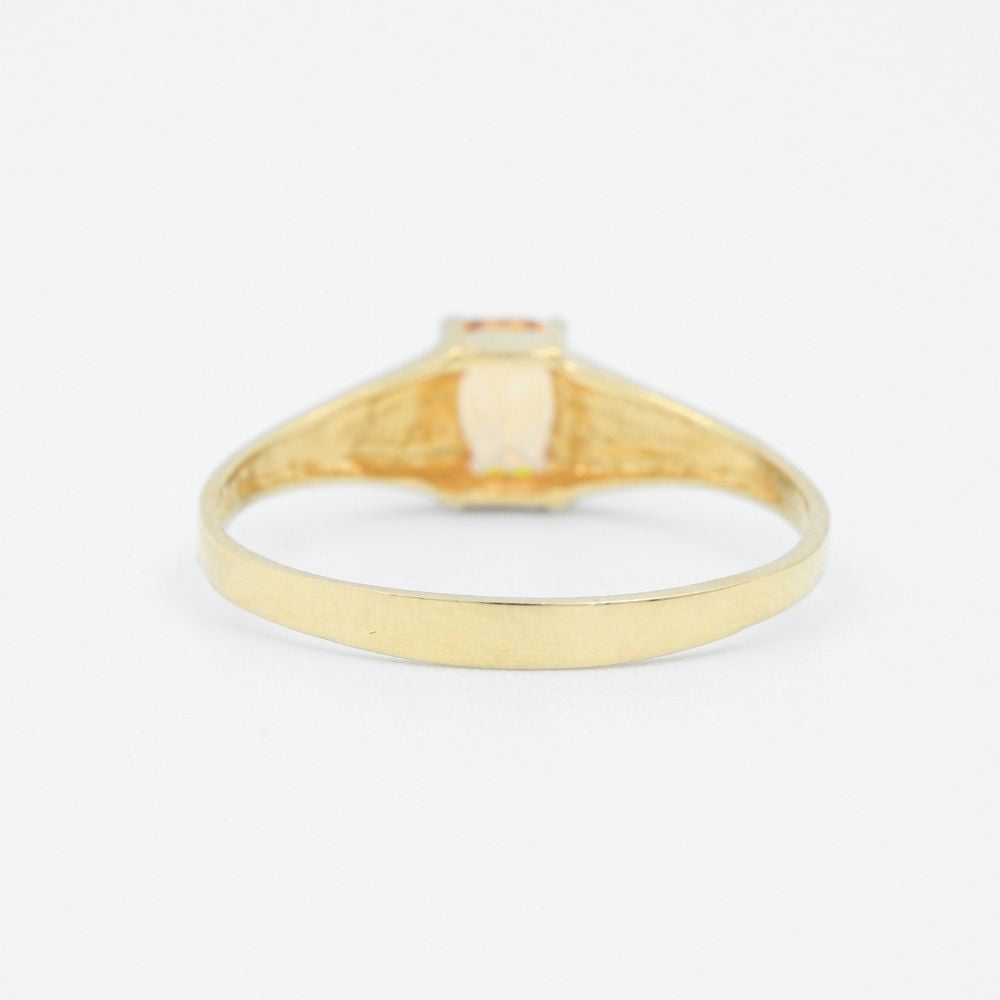 Anillo de Oro 14k Diseño con Incrustación de Zirconia Color Ambar mod. 9187