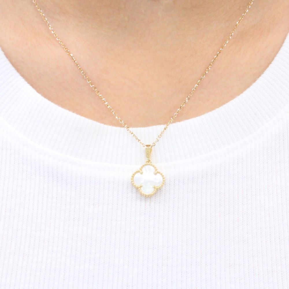 Gargantilla de Oro 14k Trébol con Madre Perla Especial mod. 9566