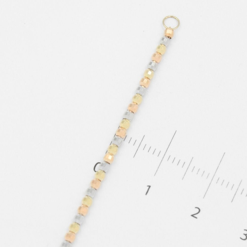 Pulsera de Oro 14k Diseño de Esferas Facetadas de Estilo Hueco mod. 8866