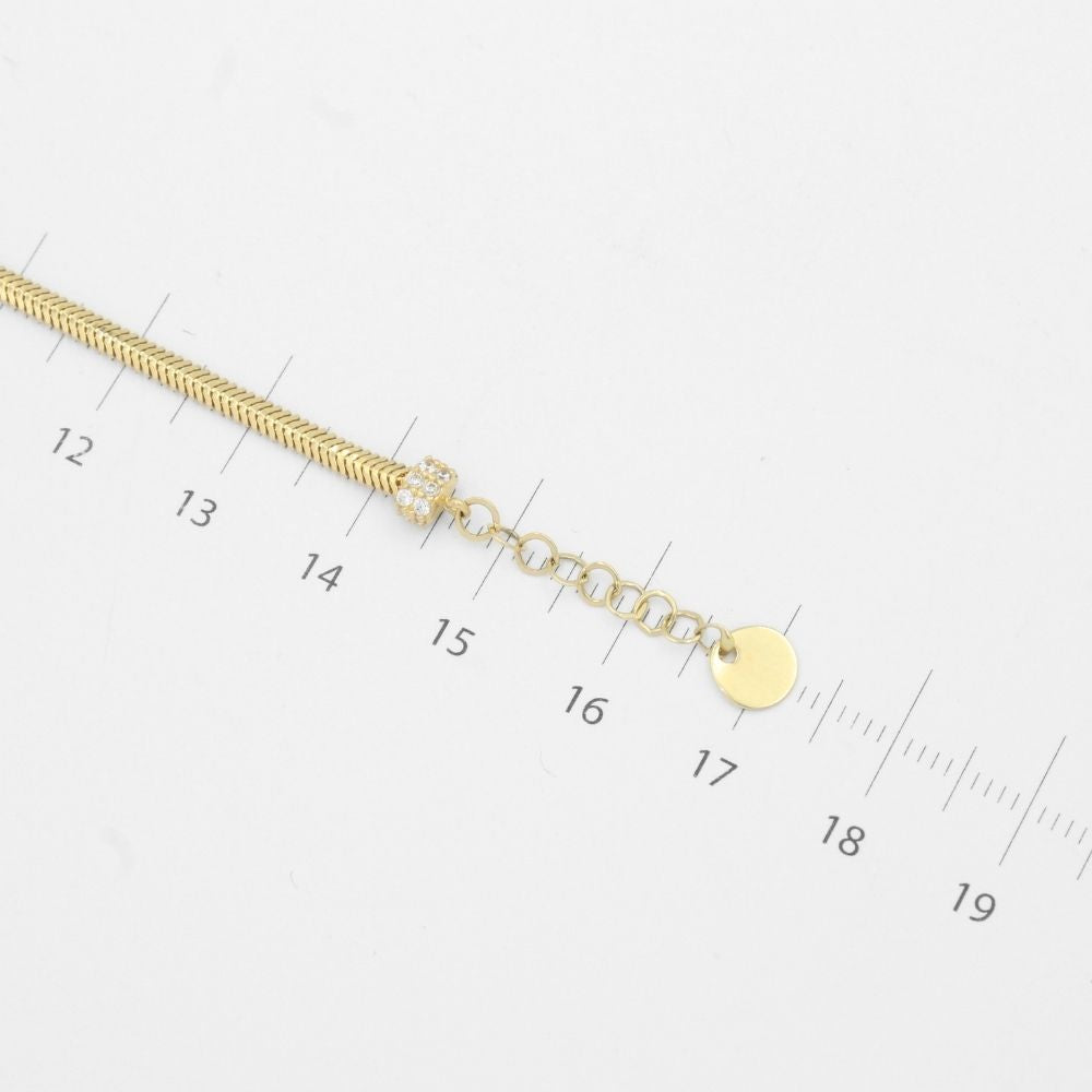 Pulsera de Oro 14k Diseño Especial con Esferas de Zirconias y Charm de Estrella mod. 9693