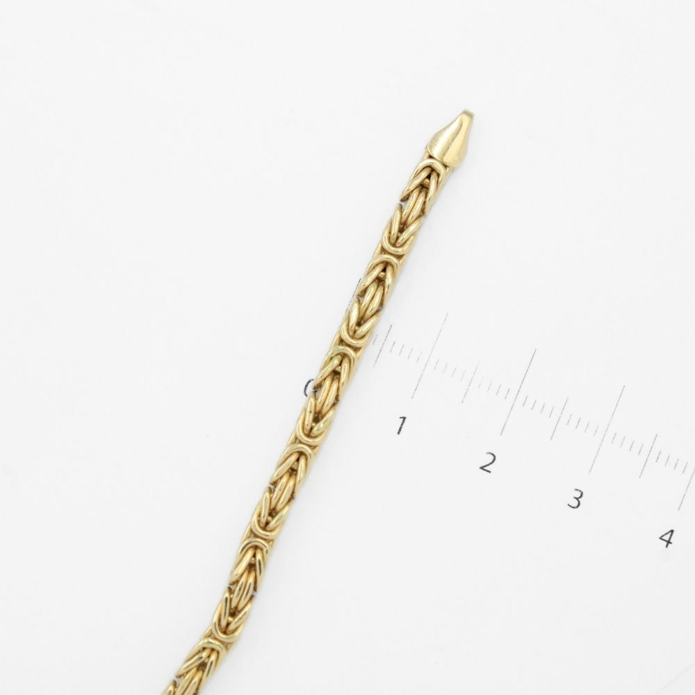 Pulsera de Oro 14k Tejido Bizantino Hueco de Diseño Fino Especial mod. 9744