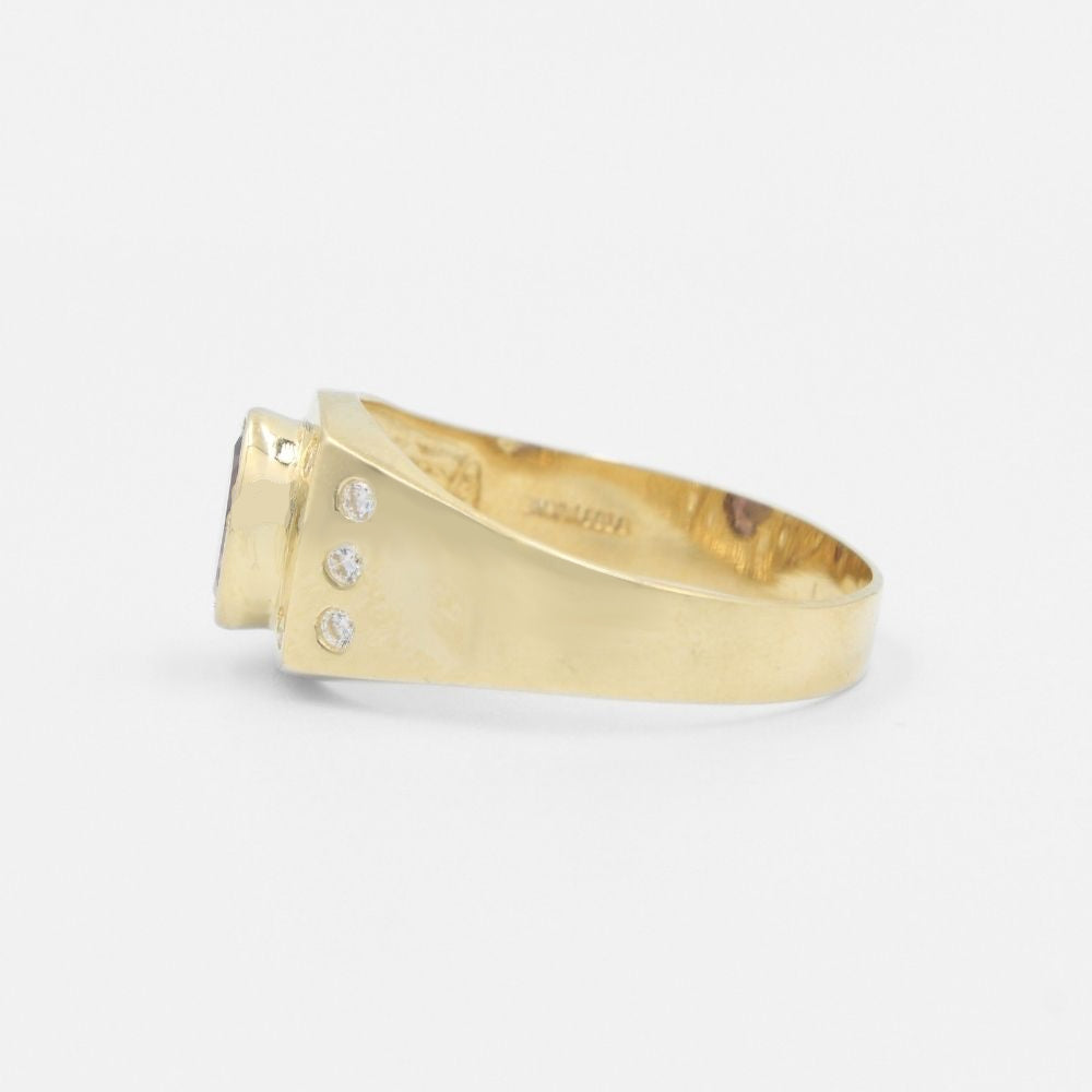Anillo de Oro 14k con Zirconia Color Morado mod. 8321