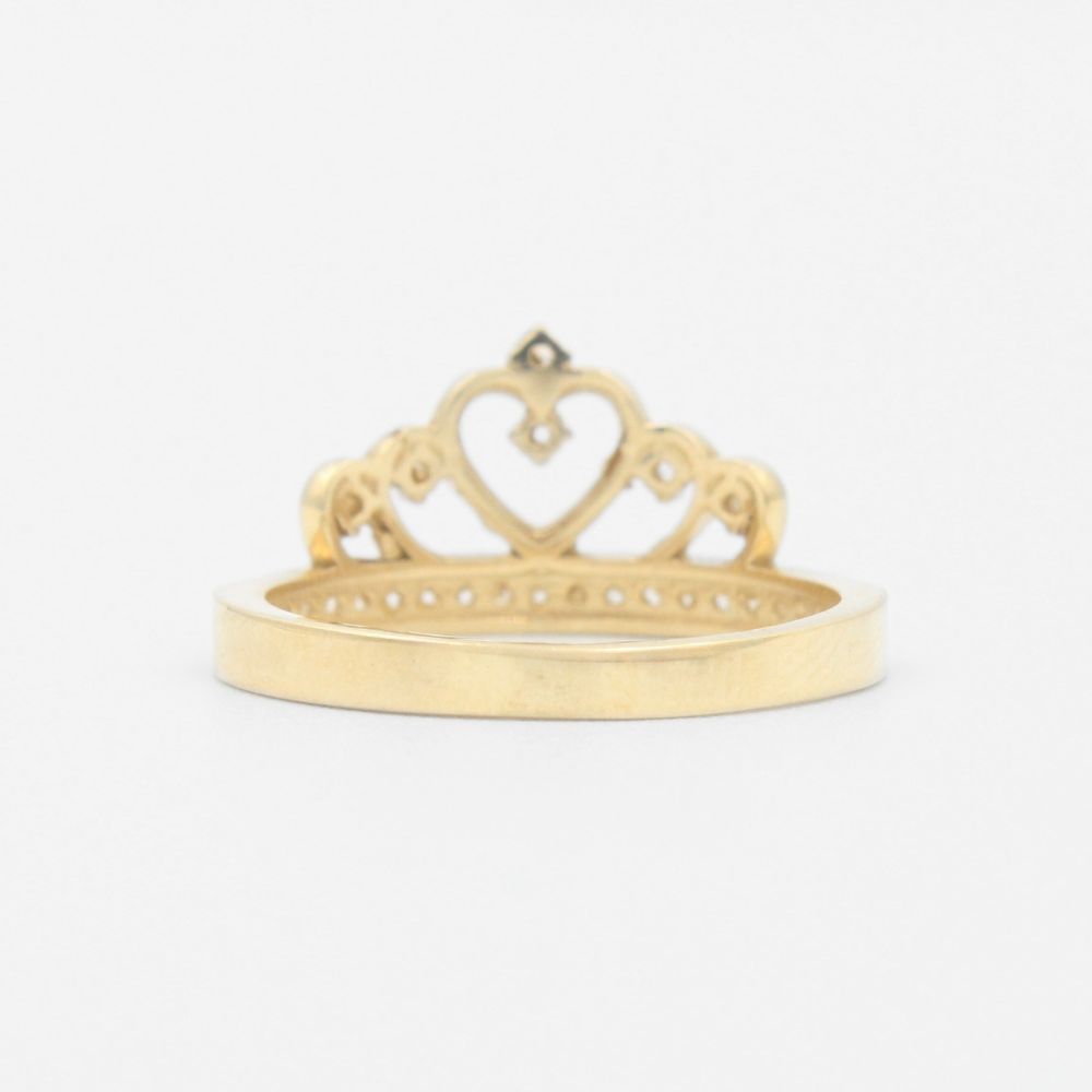 Anillo XV Años de Oro 14k  con Diseño de Corona de Corazón  mod. 9555