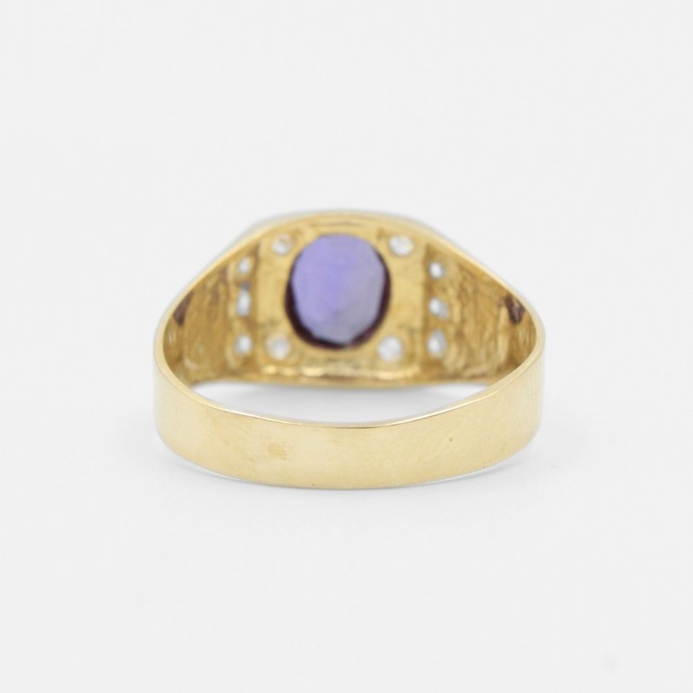 Anillo de Oro 14k con Zirconia Color Morado mod. 8321