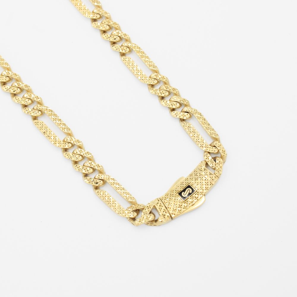 Cadena Monaco Chain 14k Modelo Figaro Flex Hueco con Broche Flex mod. 9024