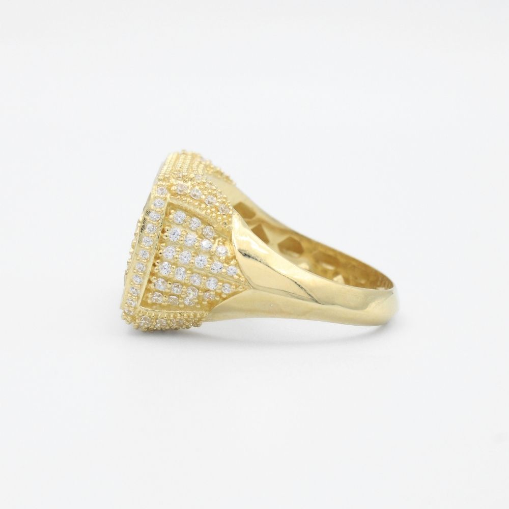 Anillo de Oro 14k Última Cena Incrustada con Zircnoias mod. 9456
