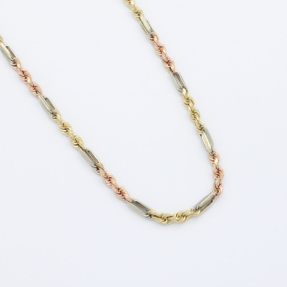 Cadena de Oro 14k Tejido Figaro Hueca mod. 9906