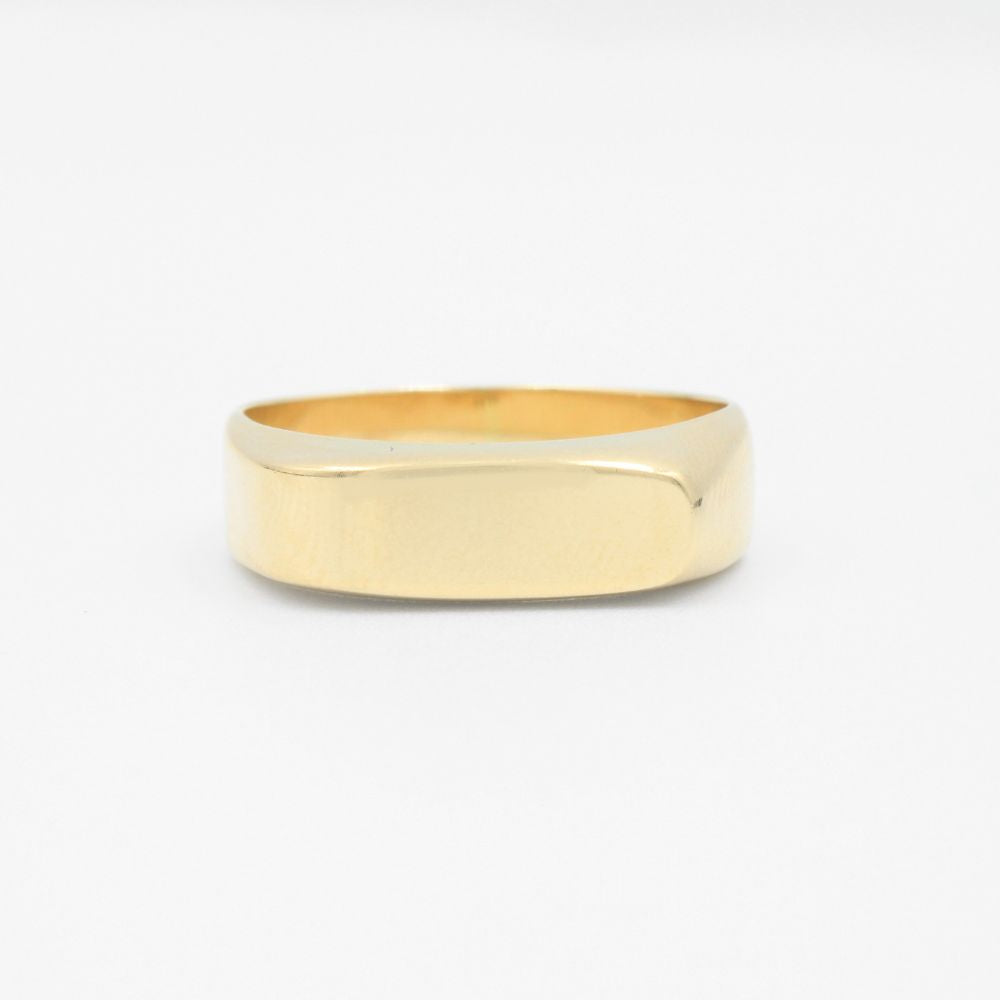 Anillo de Oro 14k Diseño de Sello Oval Liso mod. 1603