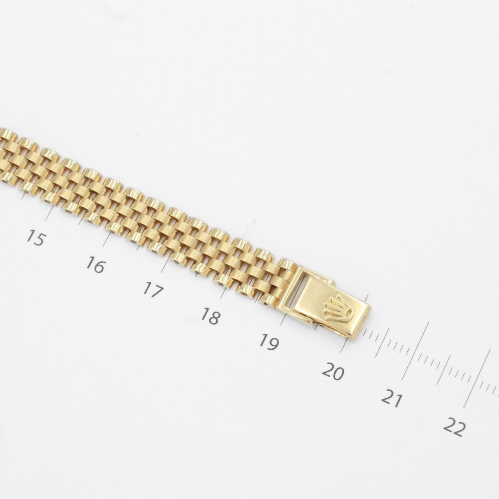 Pulsera de Oro 14k Tejido Ensamblado Especial Elegante Detallado con Corona mod. 9805