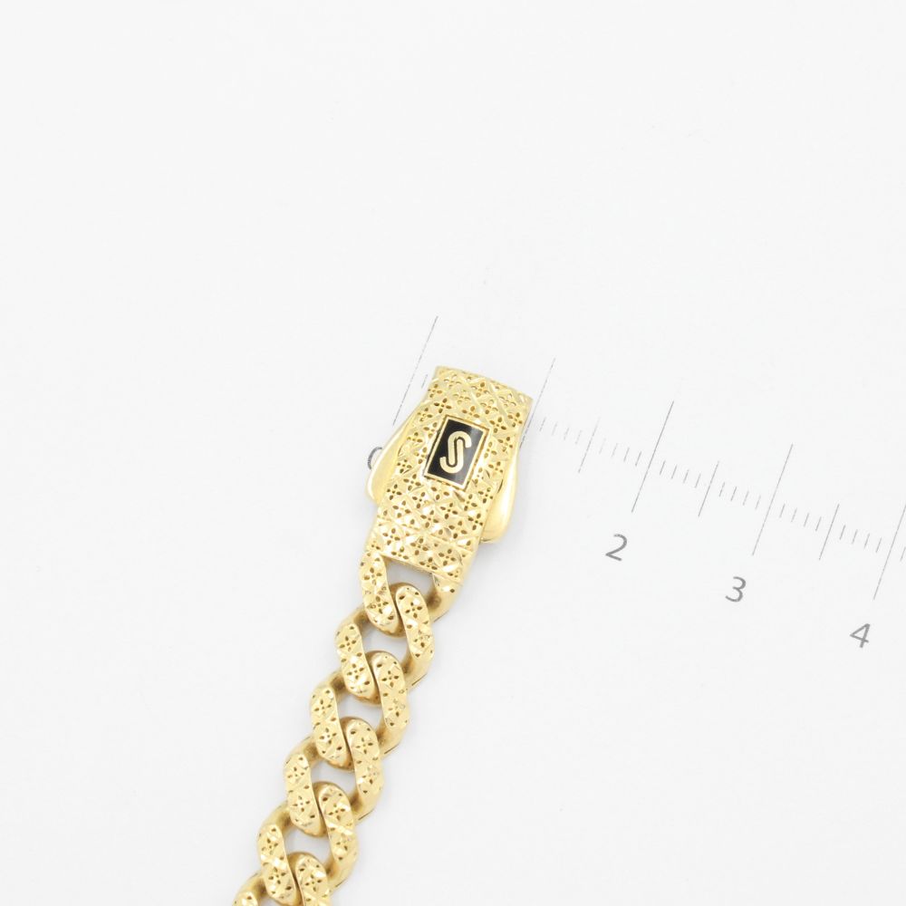 Pulsera Mónaco Chain 14k Modelo Edge Hueco con Broche Flex mod. 9510