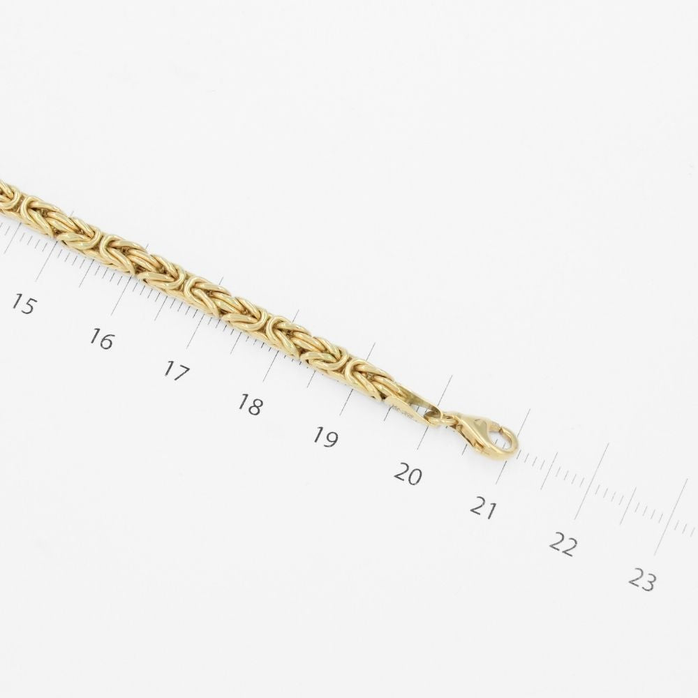 Pulsera de Oro 14k Tejido Bizantino Hueco de Diseño Fino Especial mod. 9744