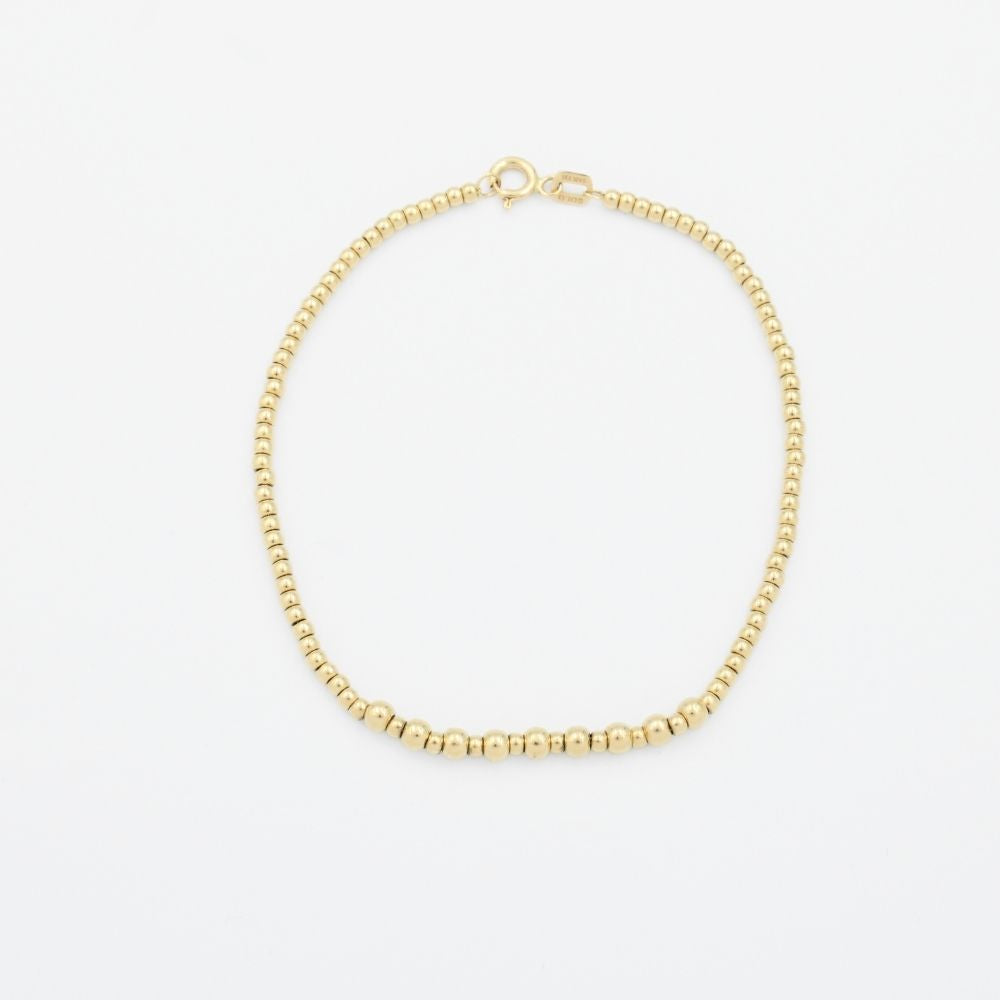 Pulsera de Oro 14k Eslabones en Forma de Esferas Chicas mod. 9012