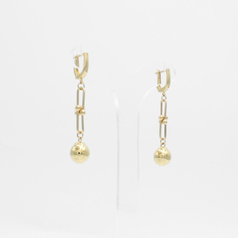 Coordinado de Oro 14k Diseño Especial con Esferas Finas y Brillantes mod. 9666