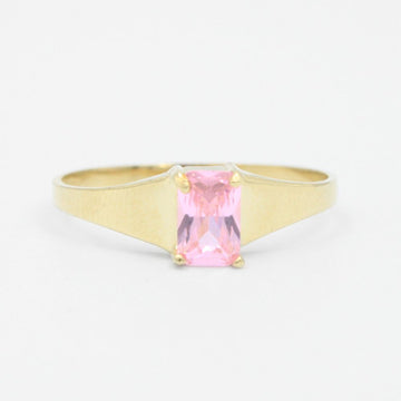 Anillo de Oro 14k Incrustado con Zirconia Rosa Especial mod. 9188