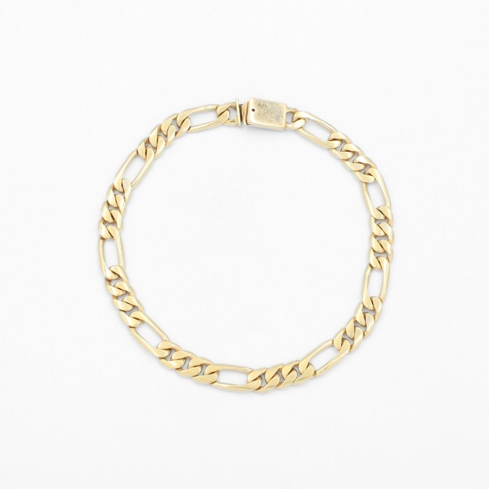 Pulsera de Oro 14k Modelo de Taller en Tejido 3x1 Sólido Brillante mod. 8672