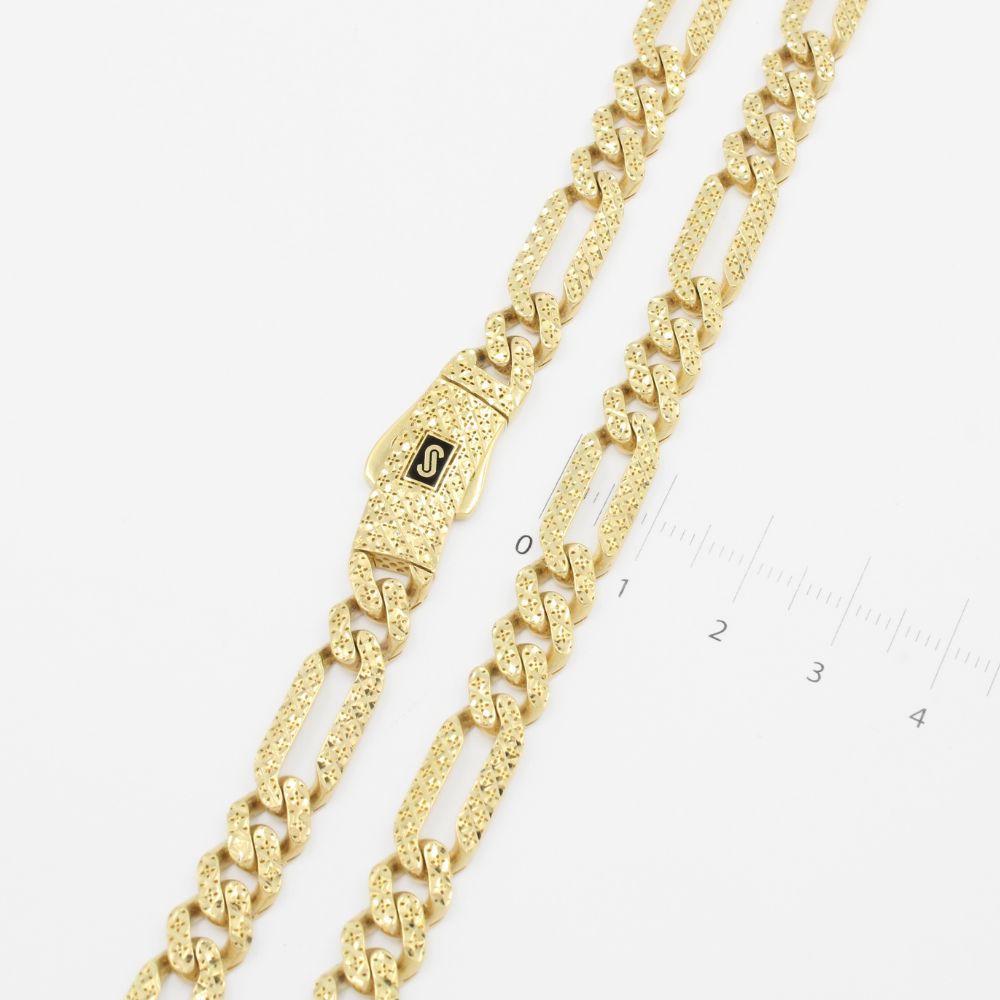 Cadena Monaco Chain 14k Modelo Figaro Flex Hueco con Broche Flex mod. 9024