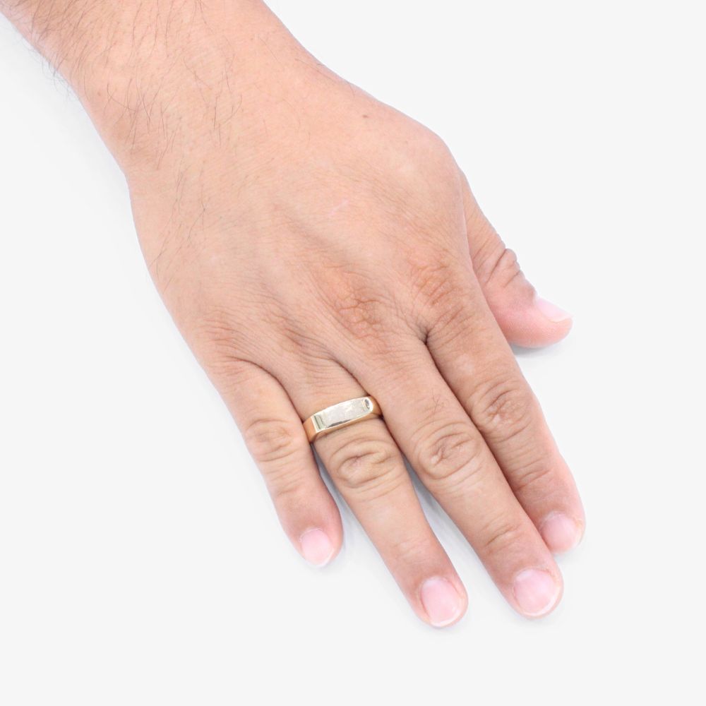 Anillo de Oro 14k Diseño de Sello Oval Liso mod. 1603