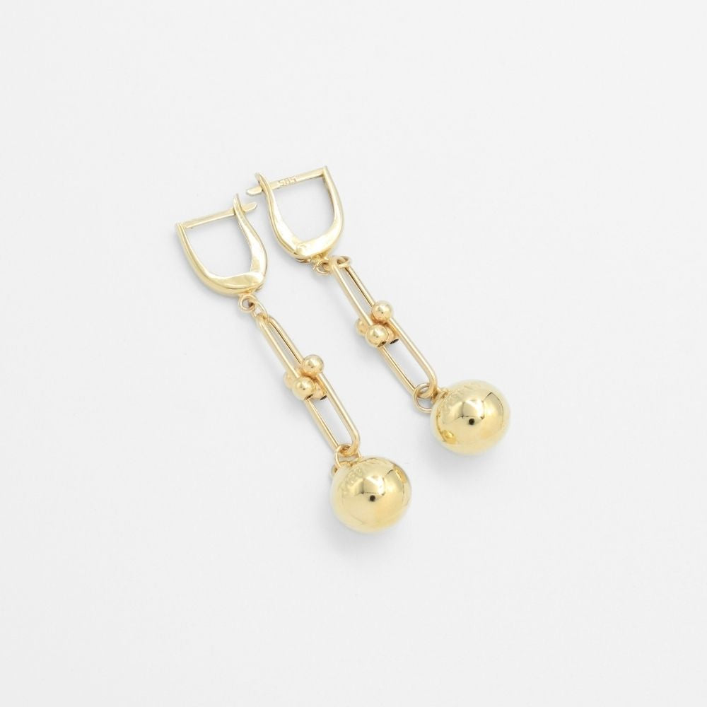Coordinado de Oro 14k Diseño Especial con Esferas Finas y Brillantes mod. 9666