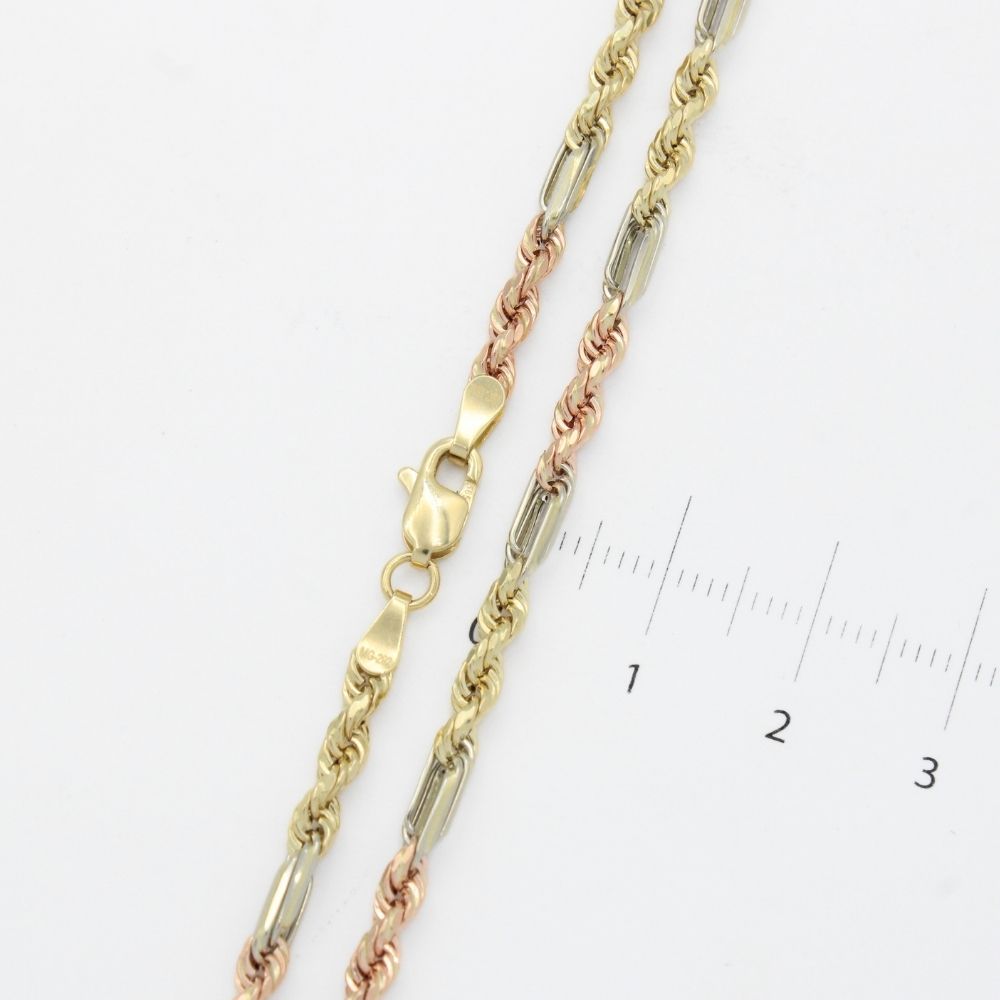 Cadena de Oro 14k Tejido Figaro Hueca mod. 9906