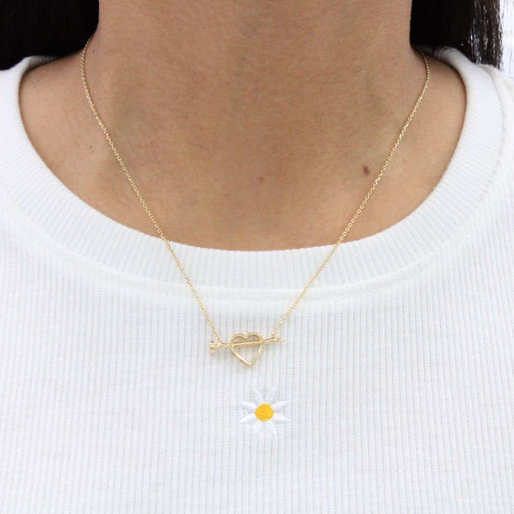 Gargantilla de Oro 14k Corazón con Clavo mod. 9056