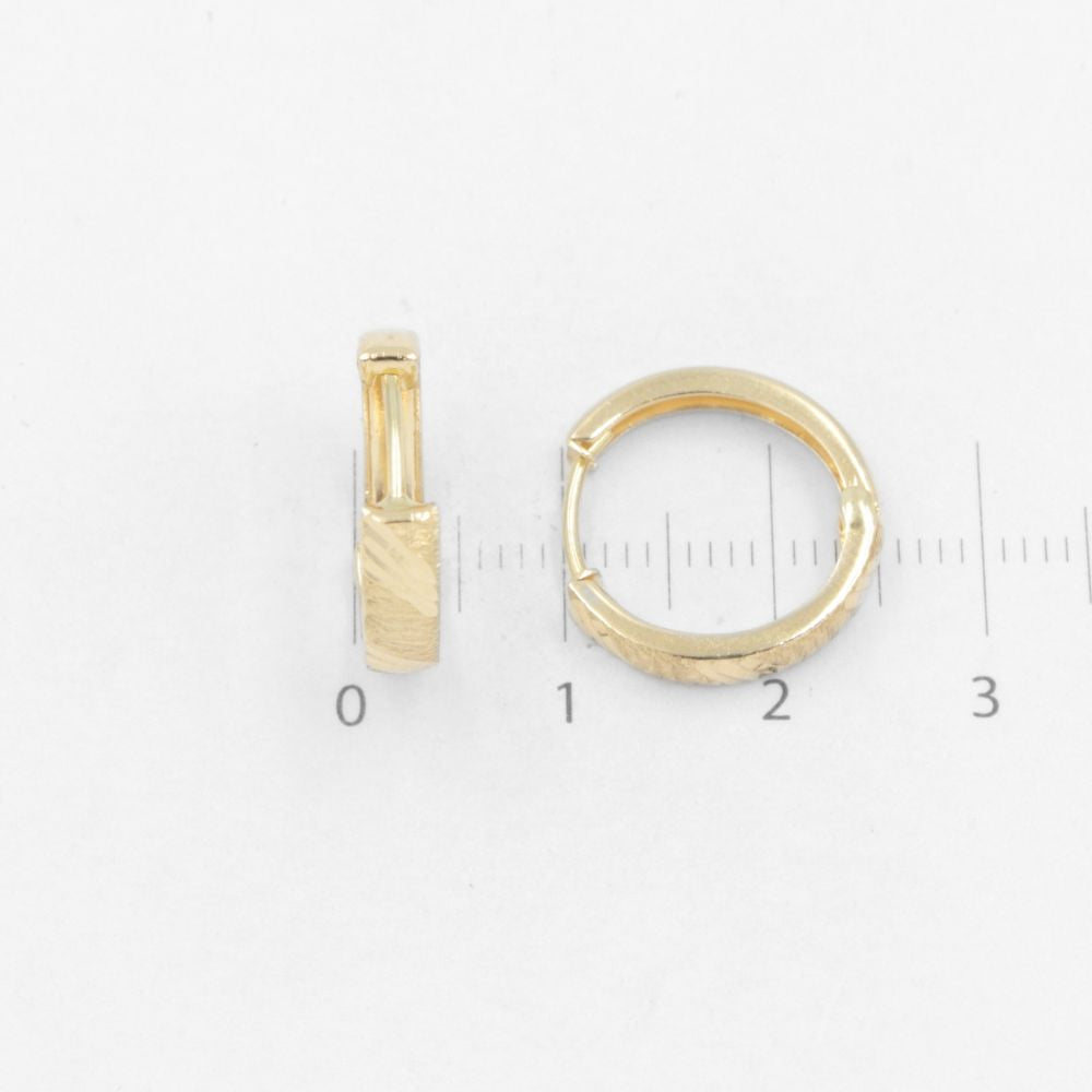 Grapa de Oro 14k de Tono Mate con Diamantado Diagonal mod. 8345