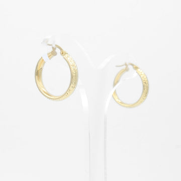 Arracada de Oro 14k Hueco con Diamantado Brillante mod. 9620