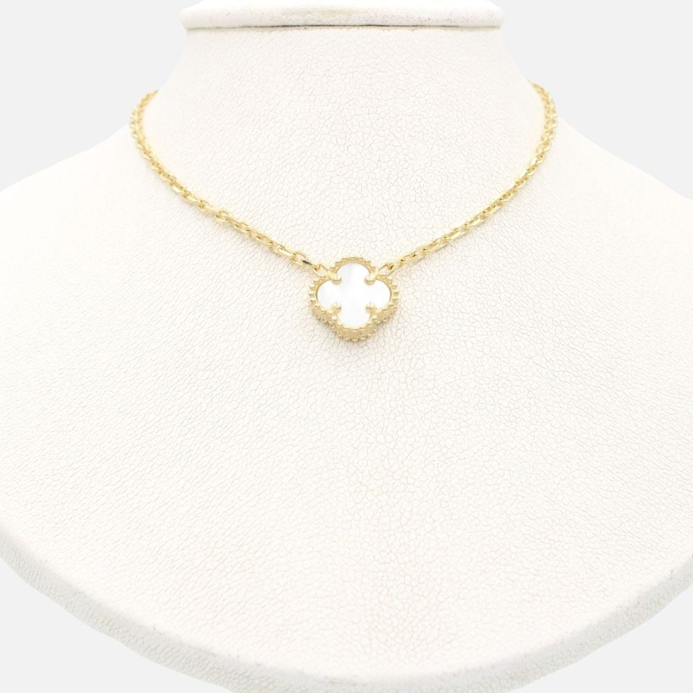 Gargantilla de Oro 14k Trébol Incrustado con Madre Perla mod. 9567
